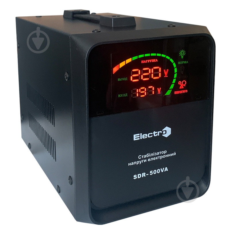Стабилизатор напряжения ElectrO 500ВА напольный SDR05EL - фото 1 Стабилизатор напряжения ElectrO 500ВА напольный SDR05EL - фото 1