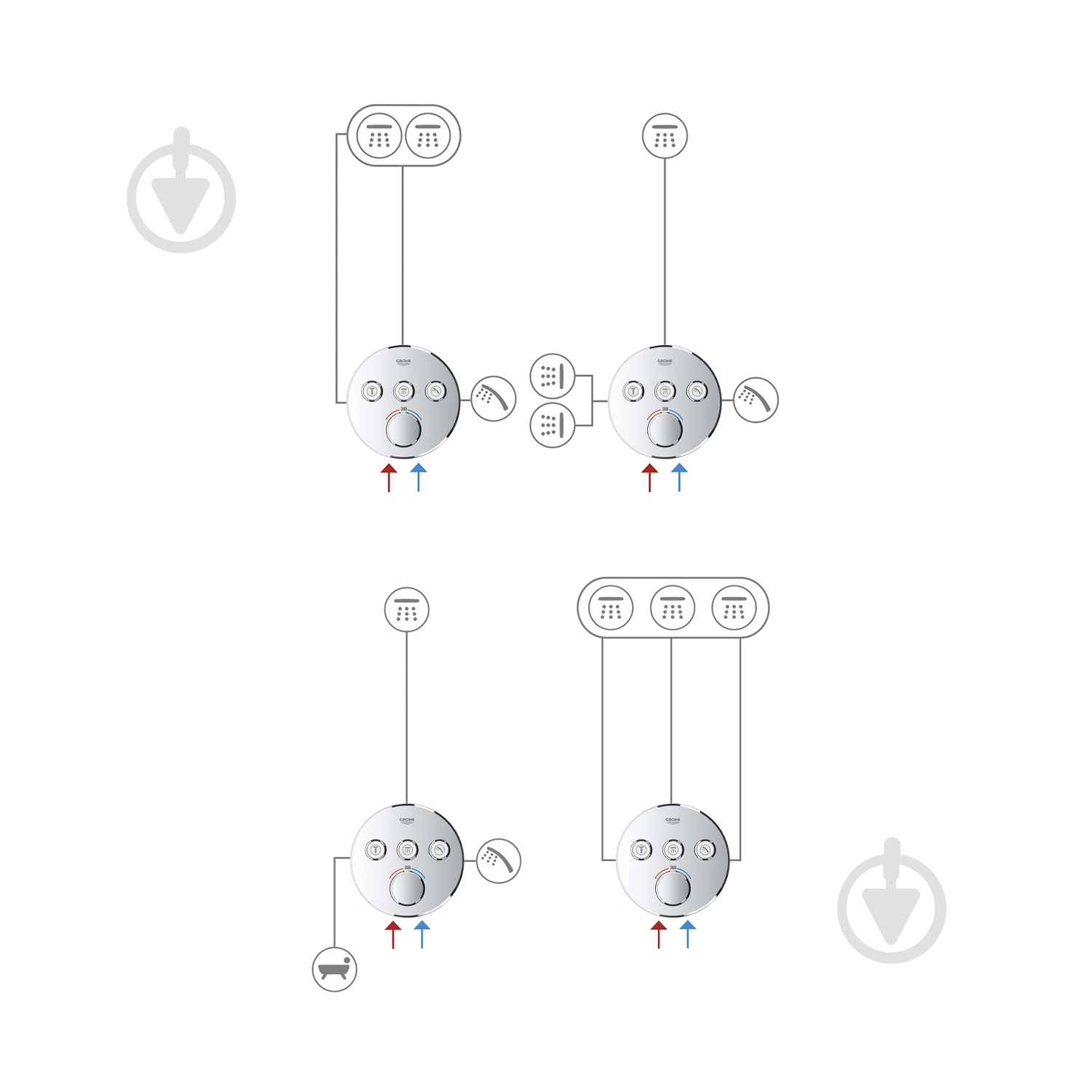 Душевая система скрытого монтажа Grohe QuickFix SmartControl UA202802R3 - фото 19 Душевая система скрытого монтажа Grohe QuickFix SmartControl UA202802R3 - фото 19