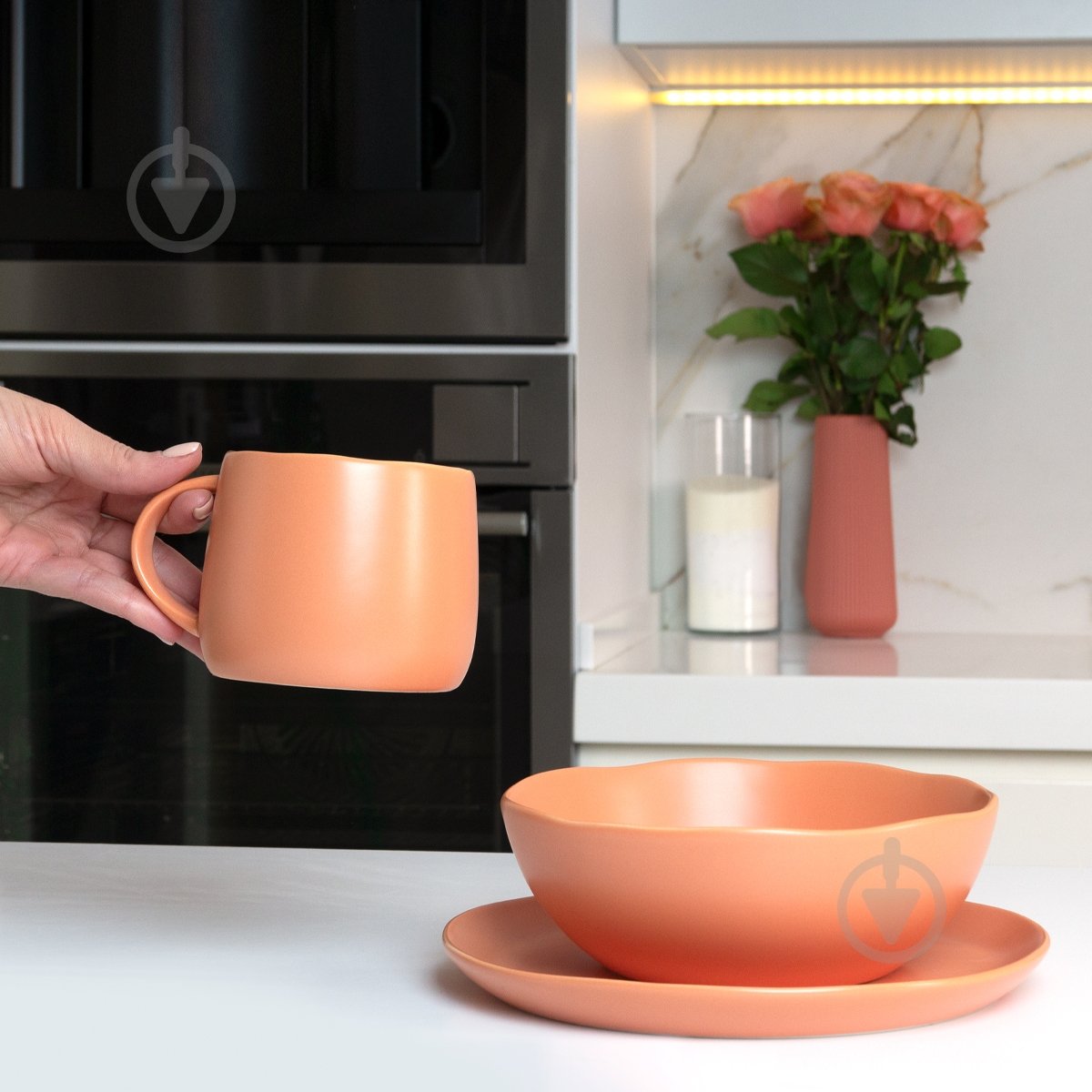 Чашка MVM Совершенство 375 мл розовая - фото 4