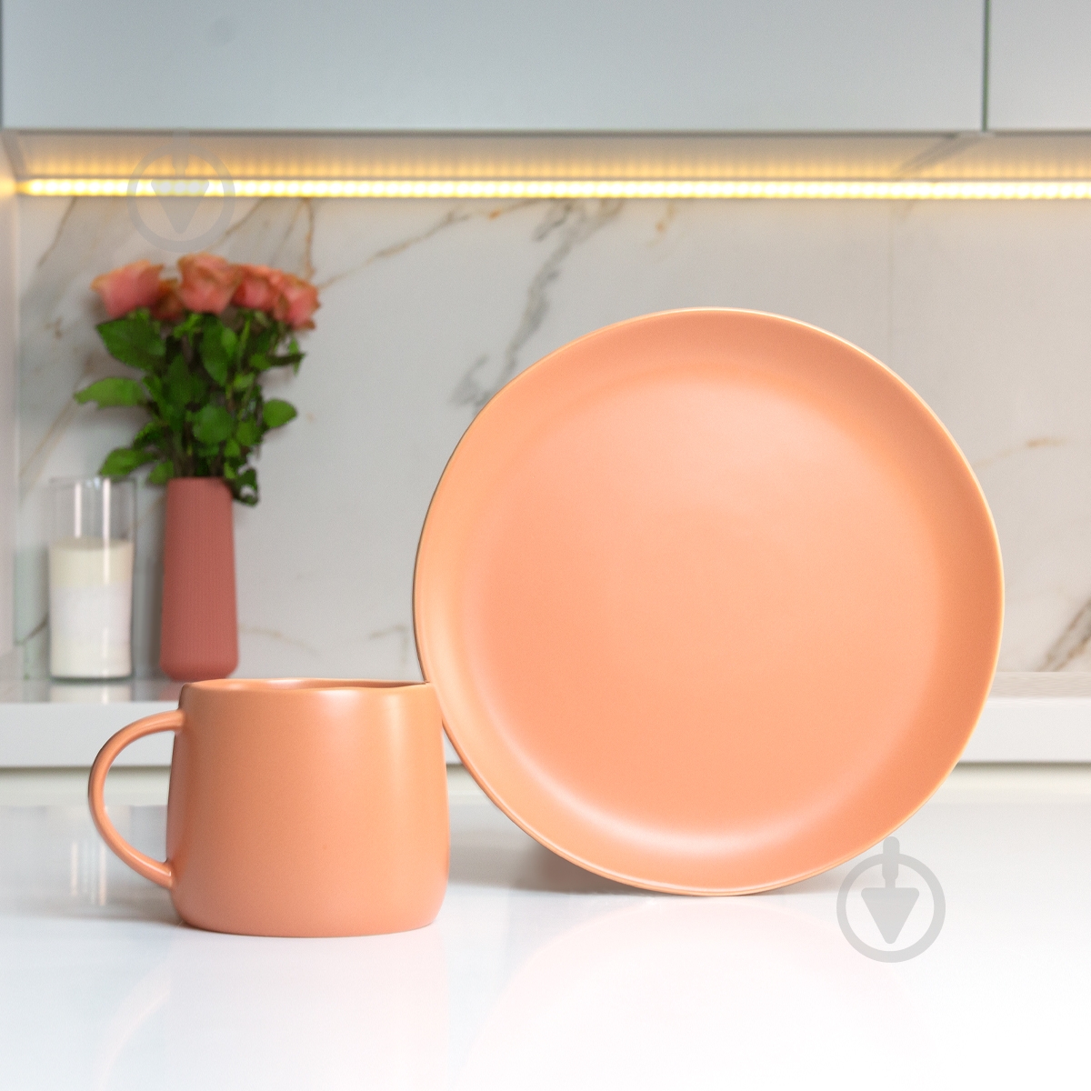 Чашка MVM Совершенство 375 мл розовая - фото 3