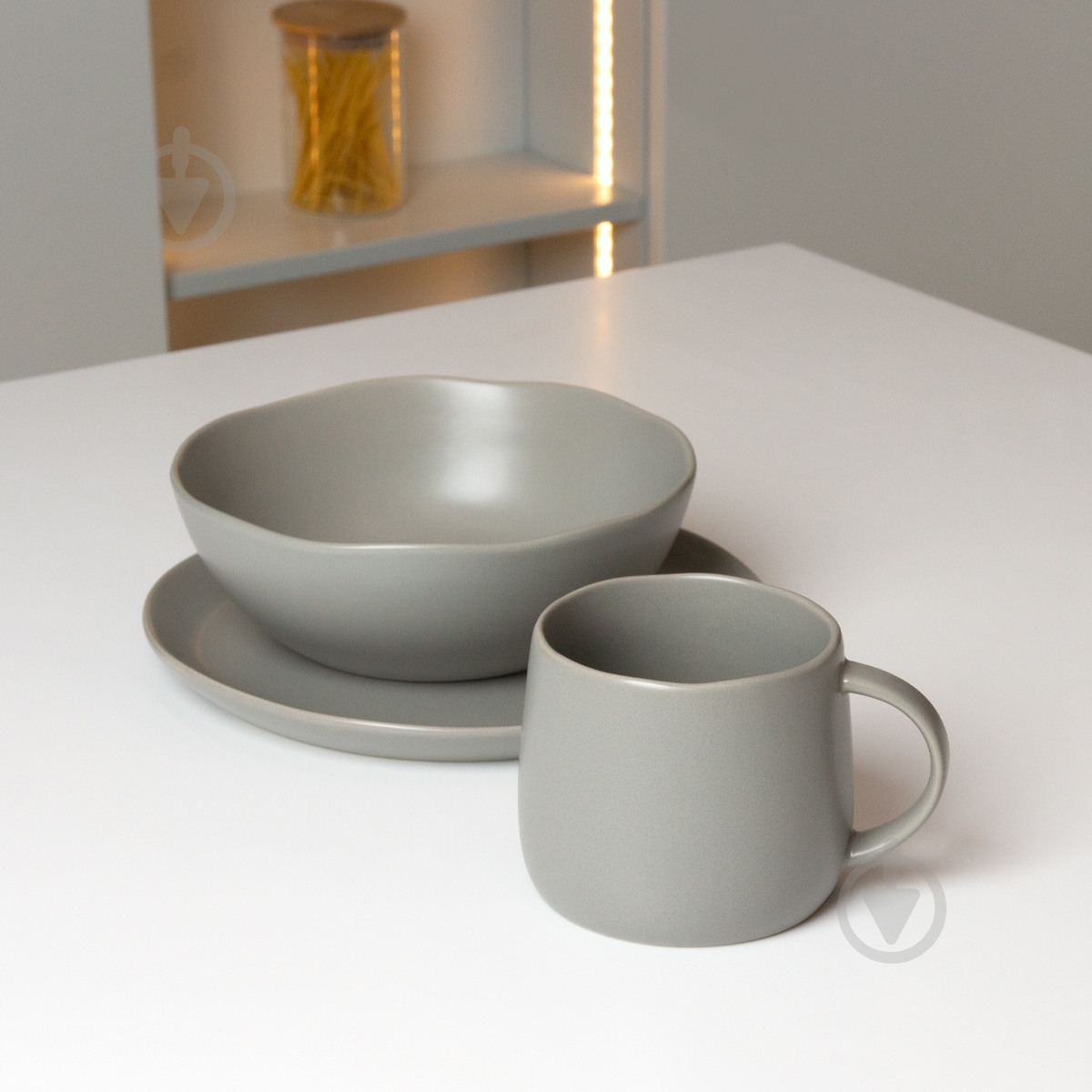 Чашка MVM Совершенство 375 мл серая - фото 3