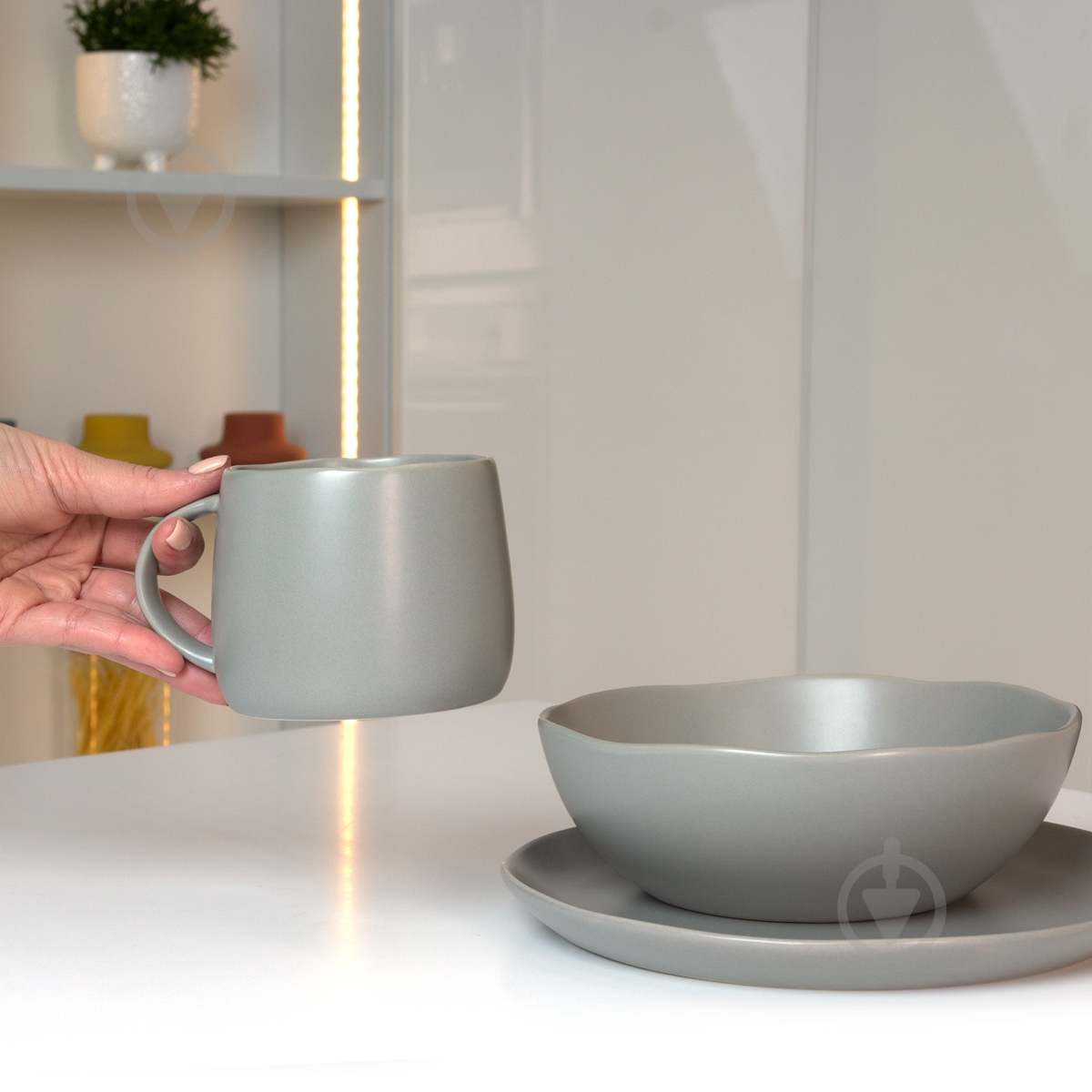 Чашка MVM Досконалість 375 мл сіра - фото 4 Чашка MVM Досконалість 375 мл сіра - фото 4