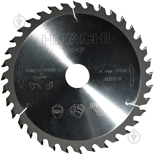 Пильный диск Hitachi 190x30x1.6 Z36 752437 - фото 1