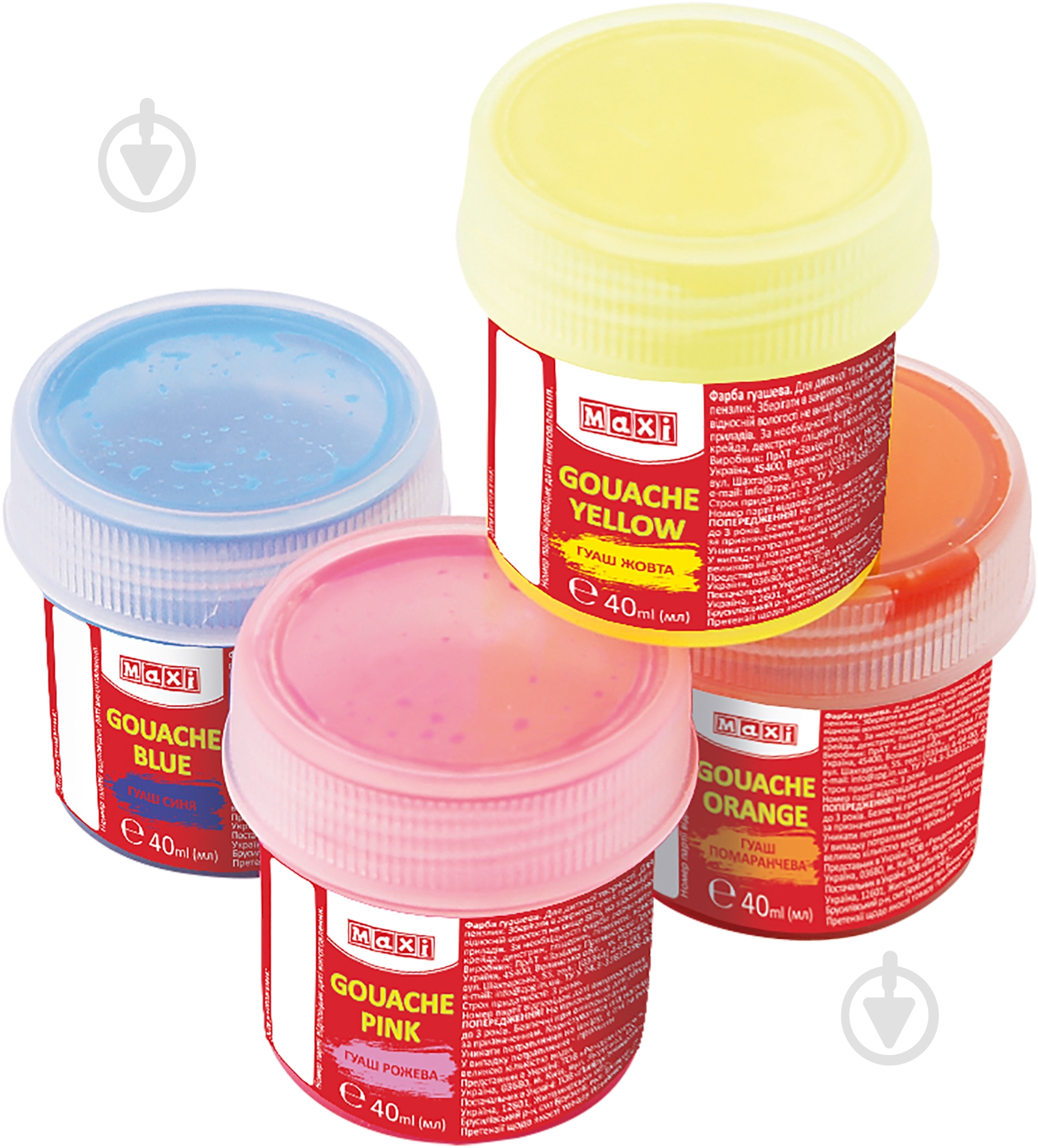 Гуашь 40 мл червона Maxi - фото 1