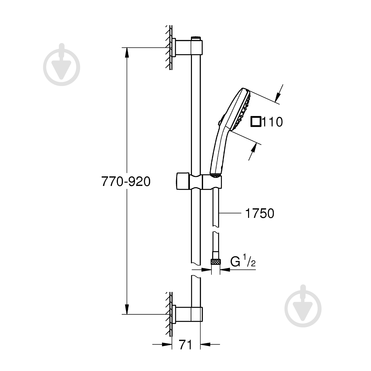 Душевой гарнитур Grohe QuickFix Vitalio Comfort 110 26932001 - фото 7 Душевой гарнитур Grohe QuickFix Vitalio Comfort 110 26932001 - фото 7