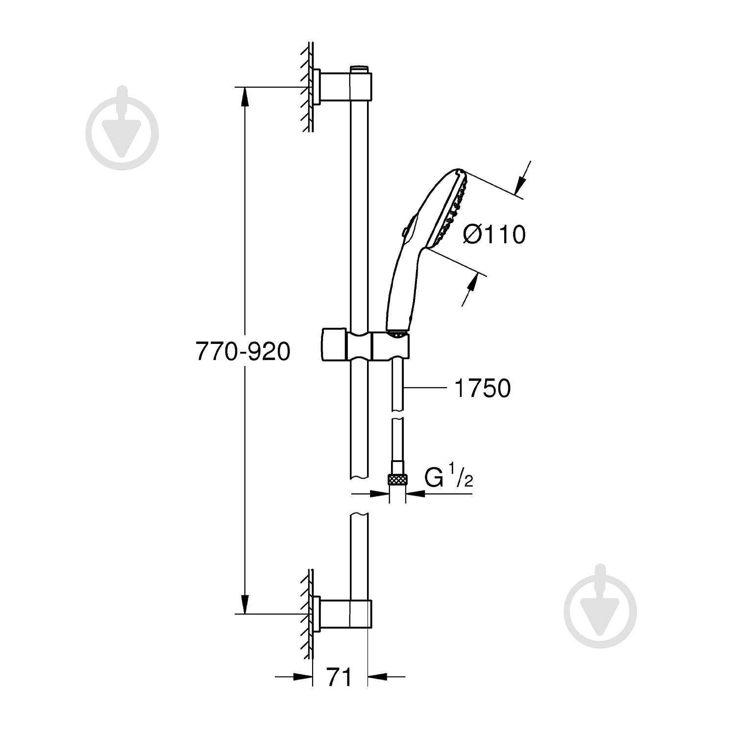 Душевой гарнитур Grohe QuickFix Vitalio Start 110 26955001 - фото 3