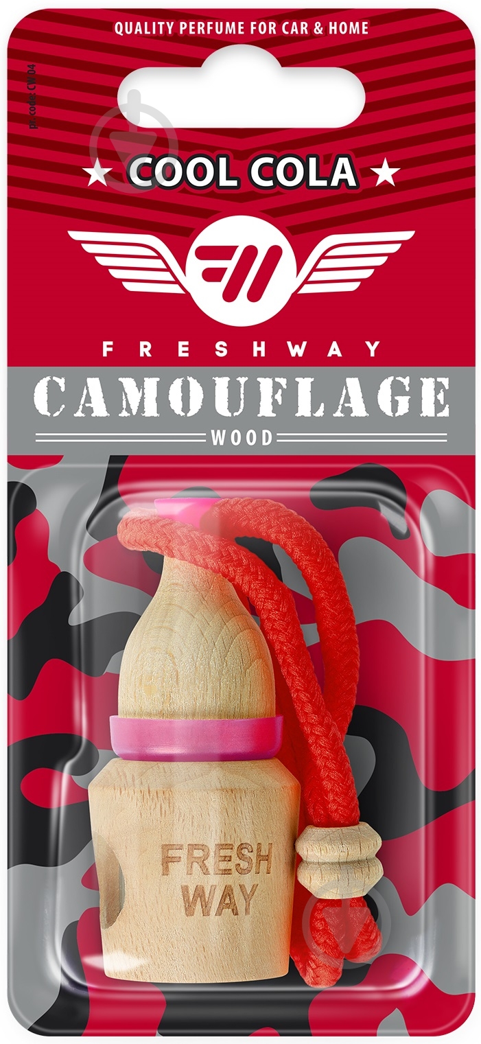 Ароматизатор підвісний FRESHWAY Camouflage Wood Cool Cola (Кока Кола) 94814 - фото 1