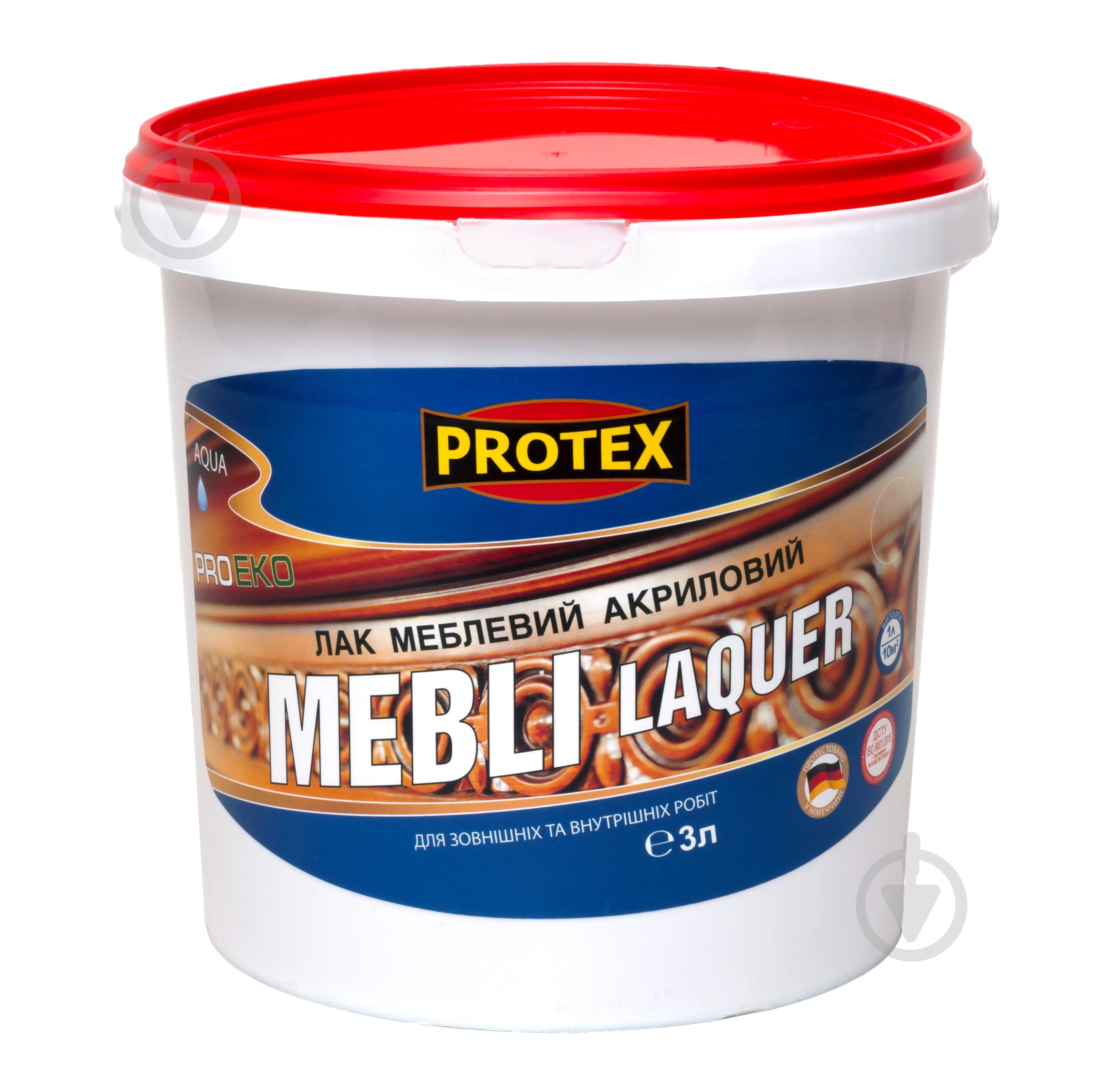 Лак акриловый Mebli Laquer Protex глянец 3 л - фото 1 Лак акриловый Mebli Laquer Protex глянец 3 л - фото 1