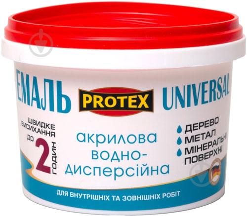 Эмаль Protex Universal красный полумат 0,3 л - фото 1 Эмаль Protex Universal красный полумат 0,3 л - фото 1