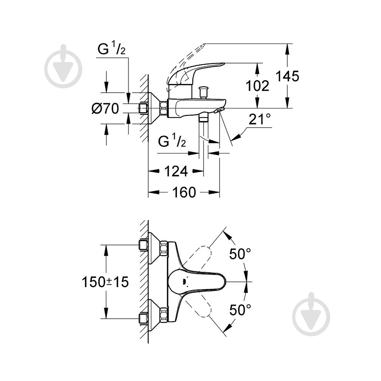 Смеситель для ванны Grohe Euroeco 32743000 - фото 2 Смеситель для ванны Grohe Euroeco 32743000 - фото 2
