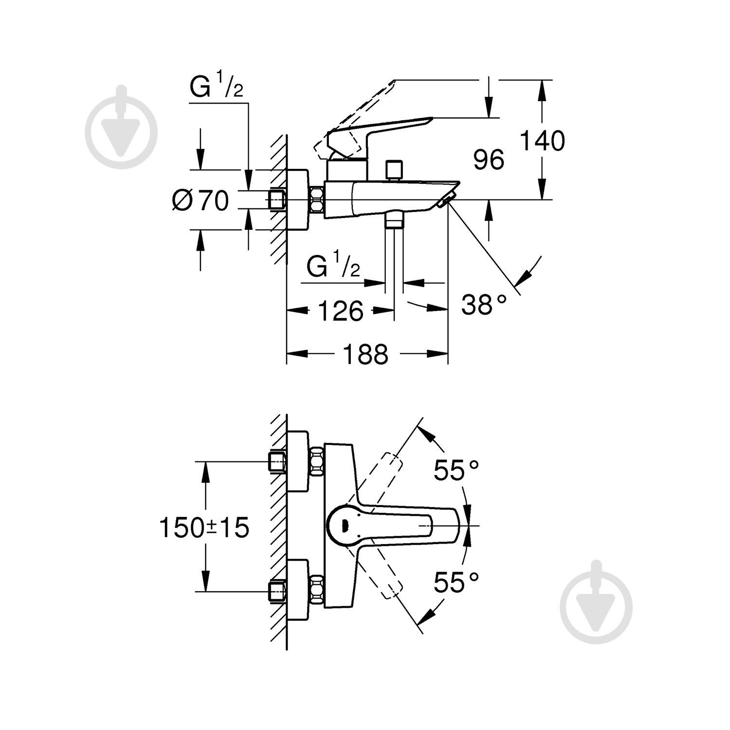 Смеситель для ванны Grohe QuickFix Start 24206002 - фото 2 Смеситель для ванны Grohe QuickFix Start 24206002 - фото 2