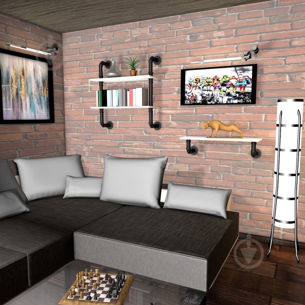 Кріплення труби DC (4 труби) d-19 мм чорний ретро - фото 2