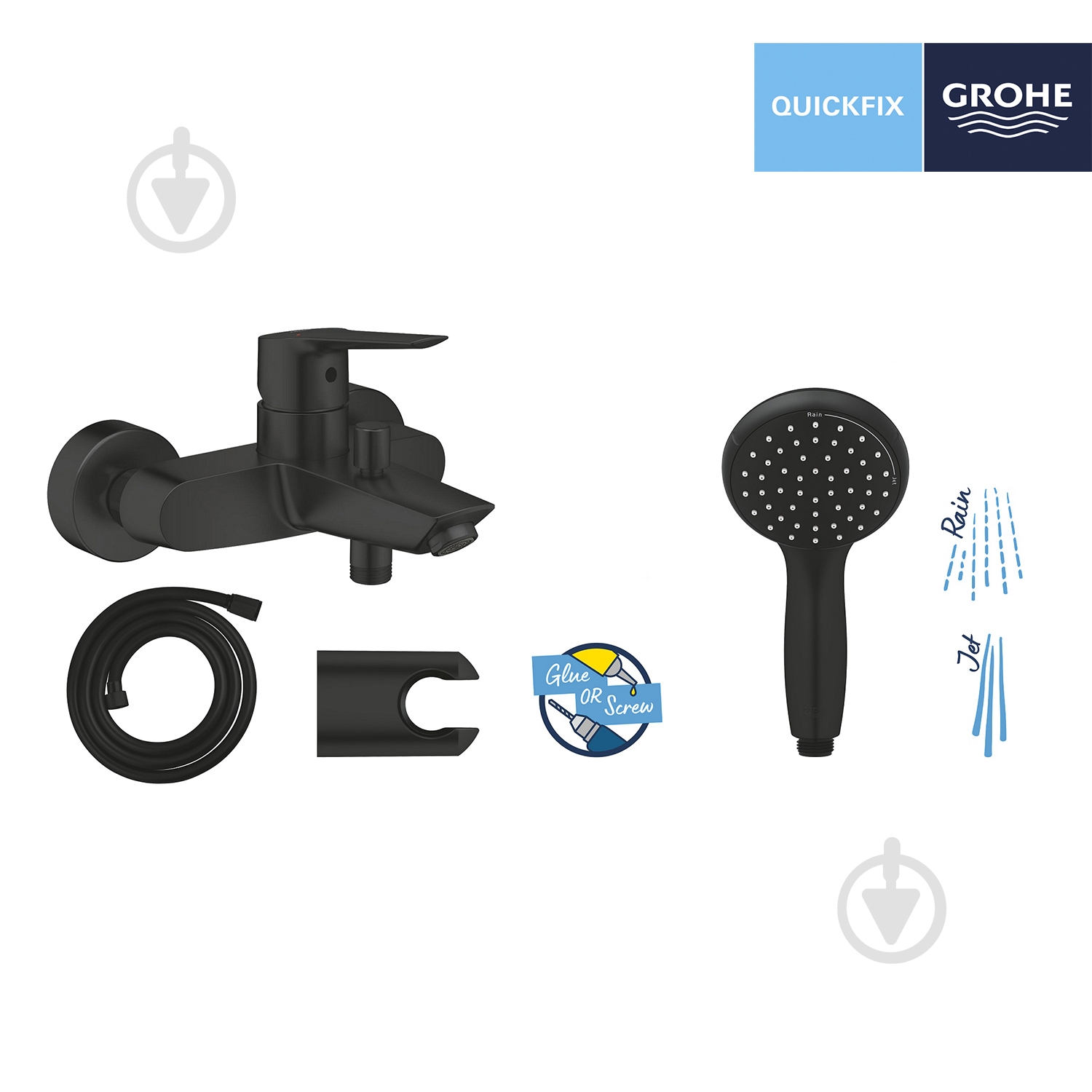 Смеситель для ванны Grohe QuickFix Start Black UA30330701 - фото 13