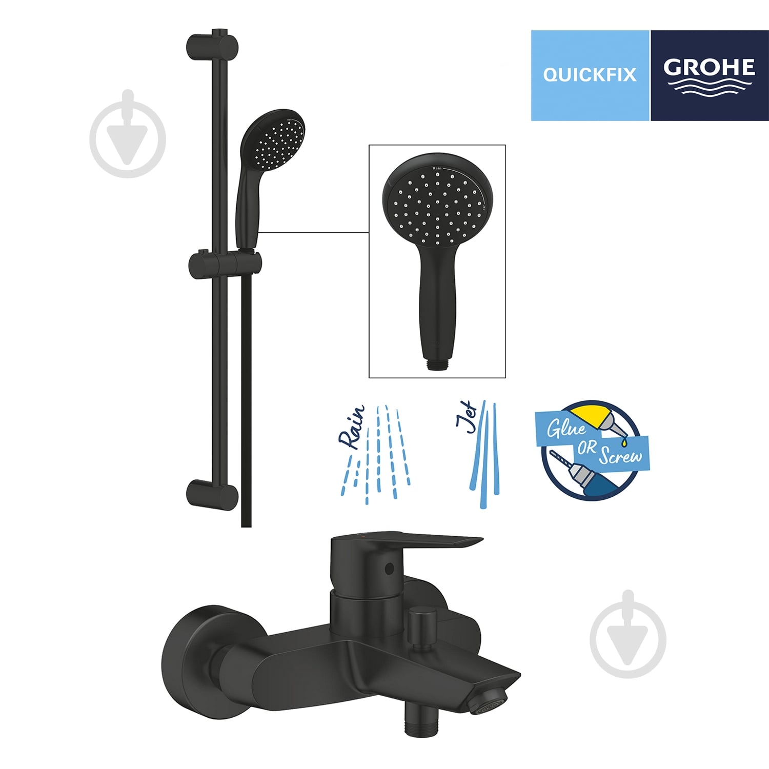 Смеситель для ванны Grohe QuickFix Start Black UA30330702 - фото 12
