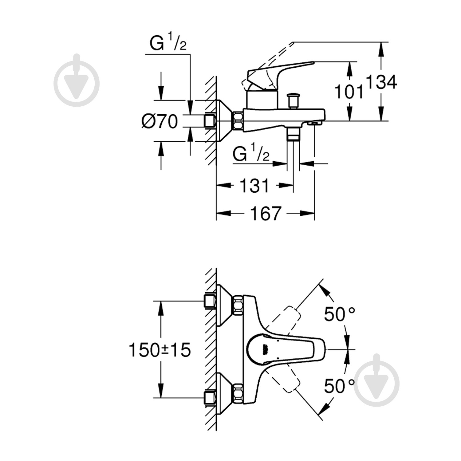 Смеситель для ванны Grohe Start Flow 23772000 - фото 2 Смеситель для ванны Grohe Start Flow 23772000 - фото 2