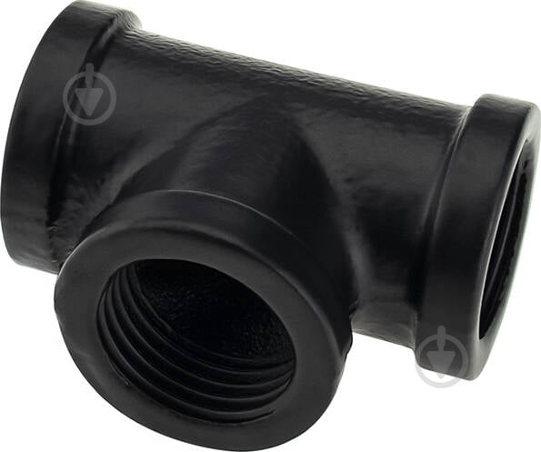 Соединение для трубы DC мебельное Т-образное d-19 мм черный - фото 1