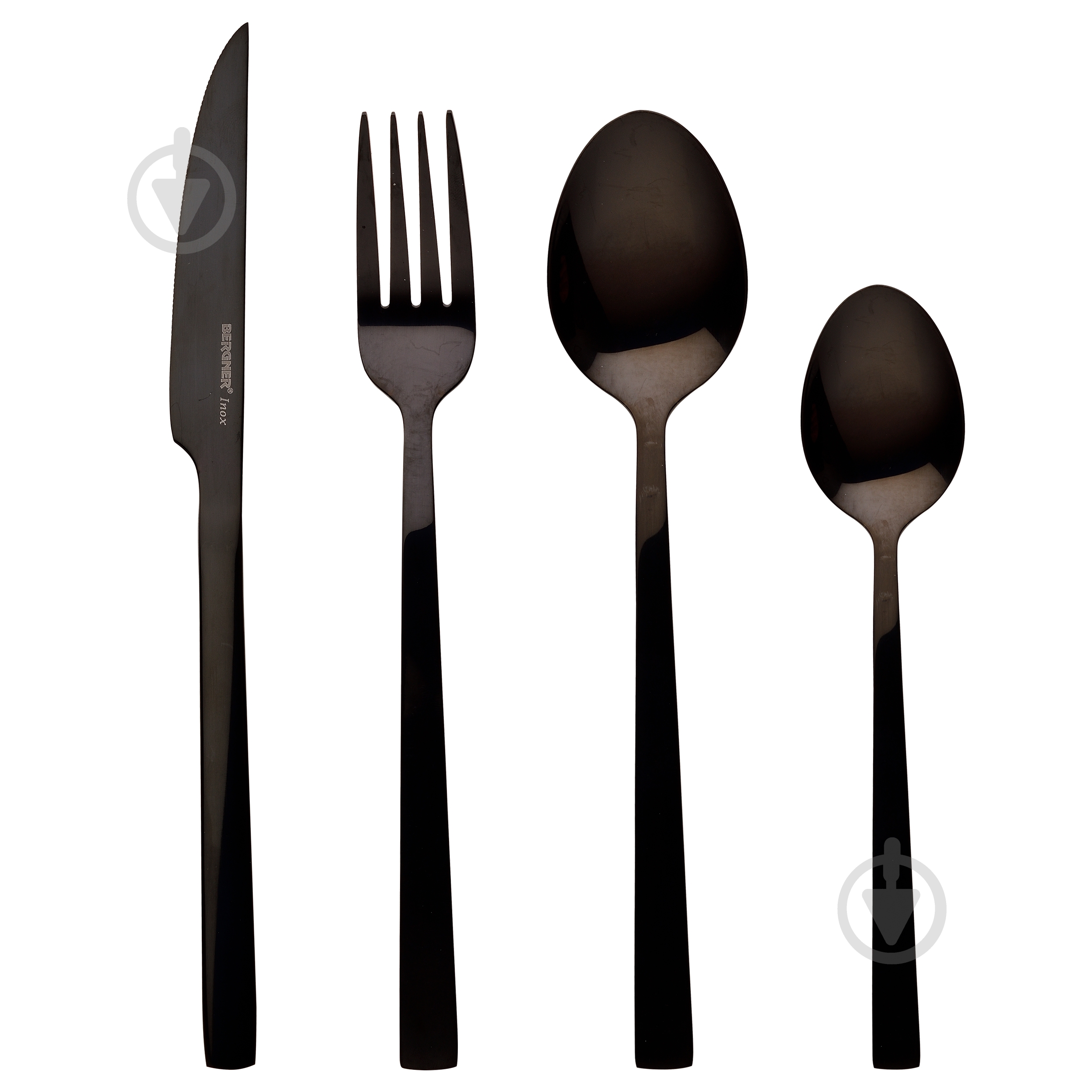 Набір столових приборів Bergner Sofia 24 предмети на 6 персон чорний BG-45144-BK - фото 1