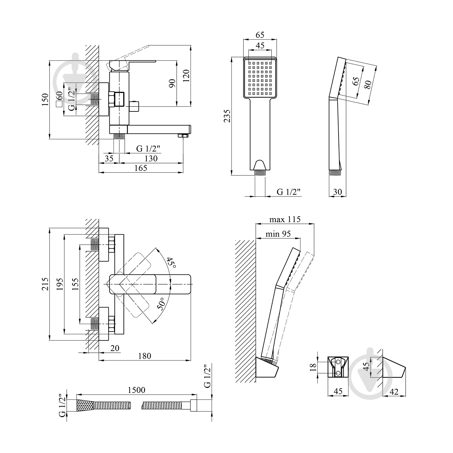 Смеситель для ванны Kroner KRM Ems - C060 - фото 2