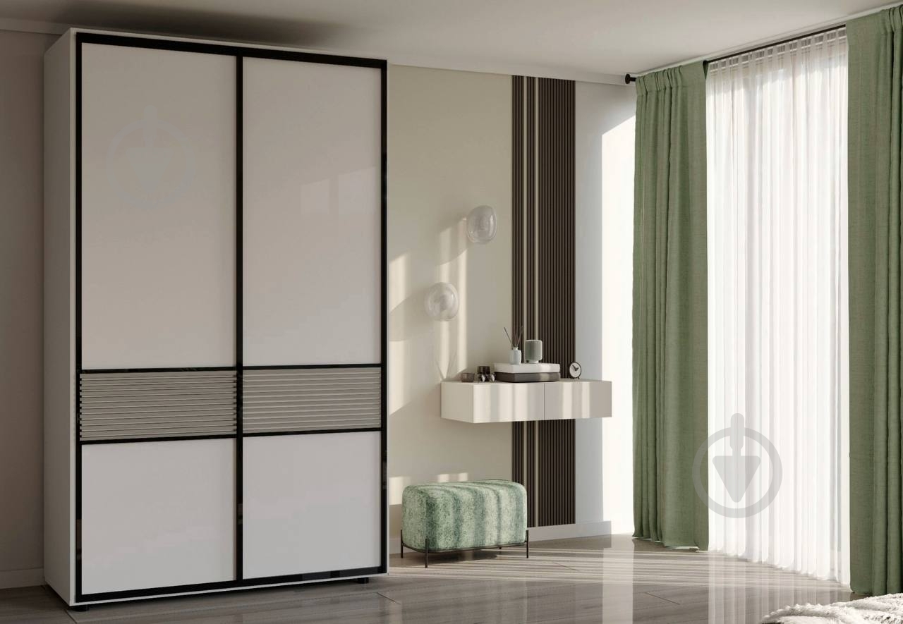 Шкаф-купе Лате 2 дв Вісент ДСП 1200x600x2200 мм белый аляска/софт двери / ДСП / МДФ - фото 1 Шкаф-купе Лате 2 дв Вісент ДСП 1200x600x2200 мм белый аляска/софт двери / ДСП / МДФ - фото 1