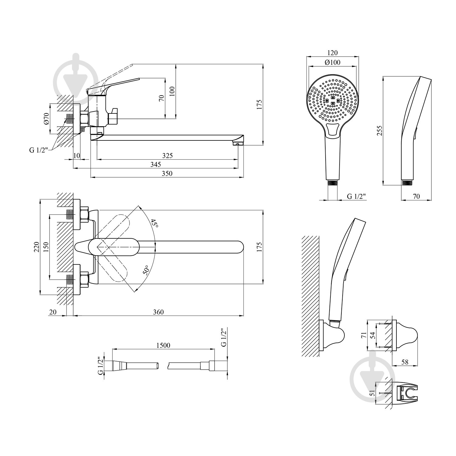 Смеситель для ванны Kroner KRM Linz - GRN070 - фото 2