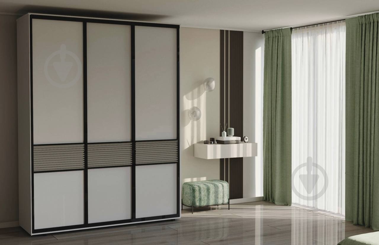 Шкаф-купе Лате 3дв Вісент ДСП 1800x600x2400 мм белый аляска/софт двери / ДСП / МДФ / МДФ - фото 1 Шкаф-купе Лате 3дв Вісент ДСП 1800x600x2400 мм белый аляска/софт двери / ДСП / МДФ / МДФ - фото 1