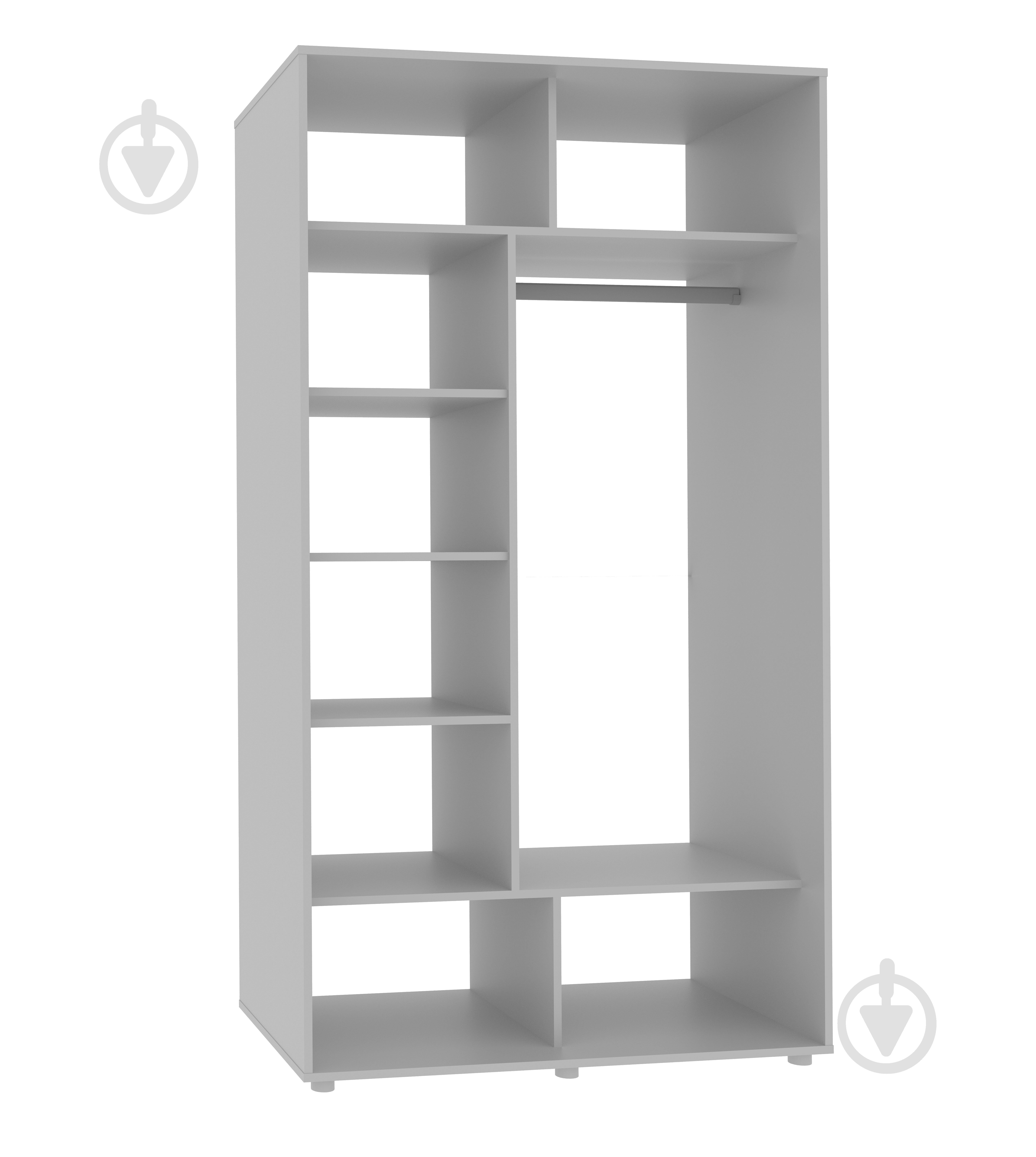 Шафа-купе Тренд 2дв Вісент ДСП 1200x600x2200 мм білий аляска/софт двері ДСП МДФ - фото 3 Шафа-купе Тренд 2дв Вісент ДСП 1200x600x2200 мм білий аляска/софт двері ДСП МДФ - фото 3