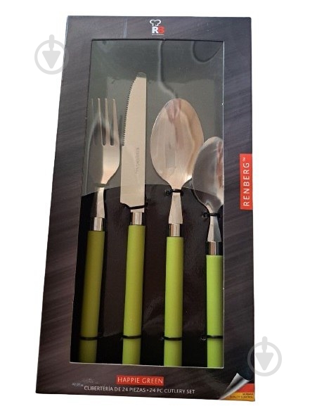 Набір столових приборів Berlinger Haus Happie Green RB-4540-GR зелений - фото 1 Набір столових приборів Berlinger Haus Happie Green RB-4540-GR зелений - фото 1