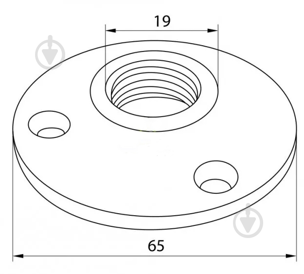 Фланец для трубы DC d-19 мм черный - фото 5