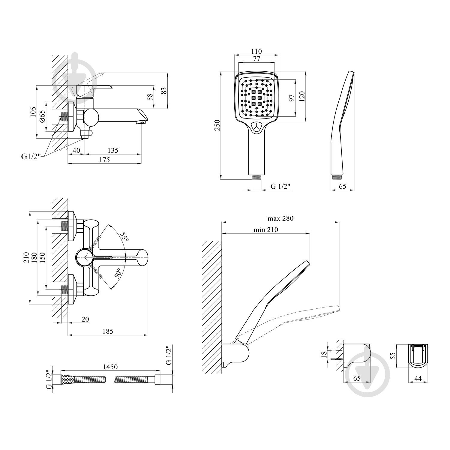 Змішувач для ванни Kroner KRP Essen - SCH060 - фото 2 Змішувач для ванни Kroner KRP Essen - SCH060 - фото 2