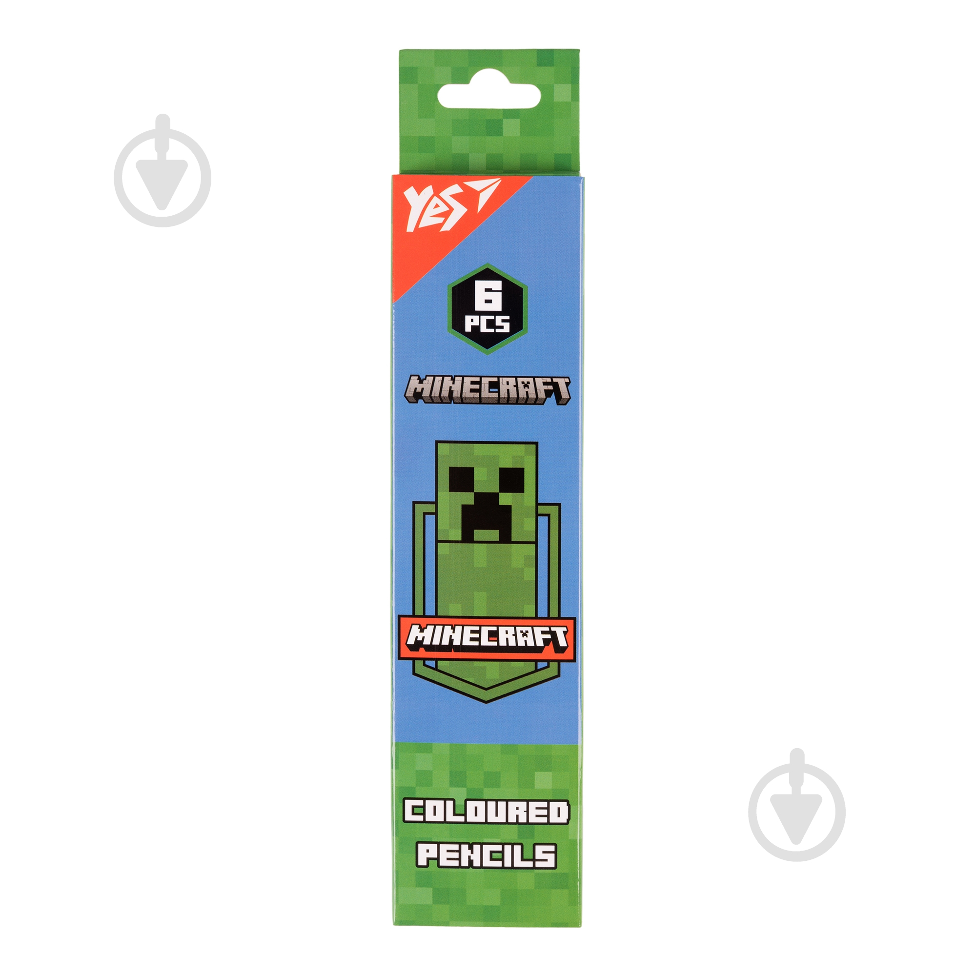 Карандаши цветные 6 цветов Minecraft Creeper YES - фото 1