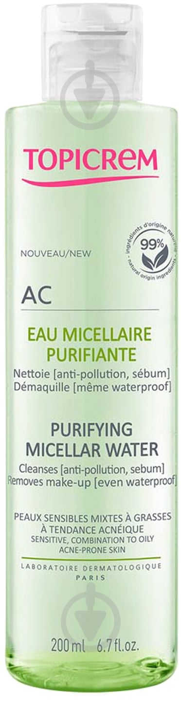 Мицеллярная вода Topicrem АС 200 мл - фото 1 Мицеллярная вода Topicrem АС 200 мл - фото 1