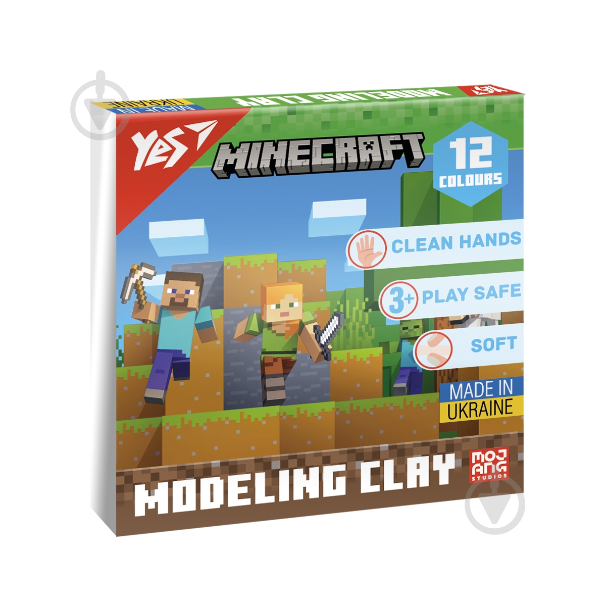 Пластилін Minecraft 12 кольорів 240 г 540668 YES - фото 1
