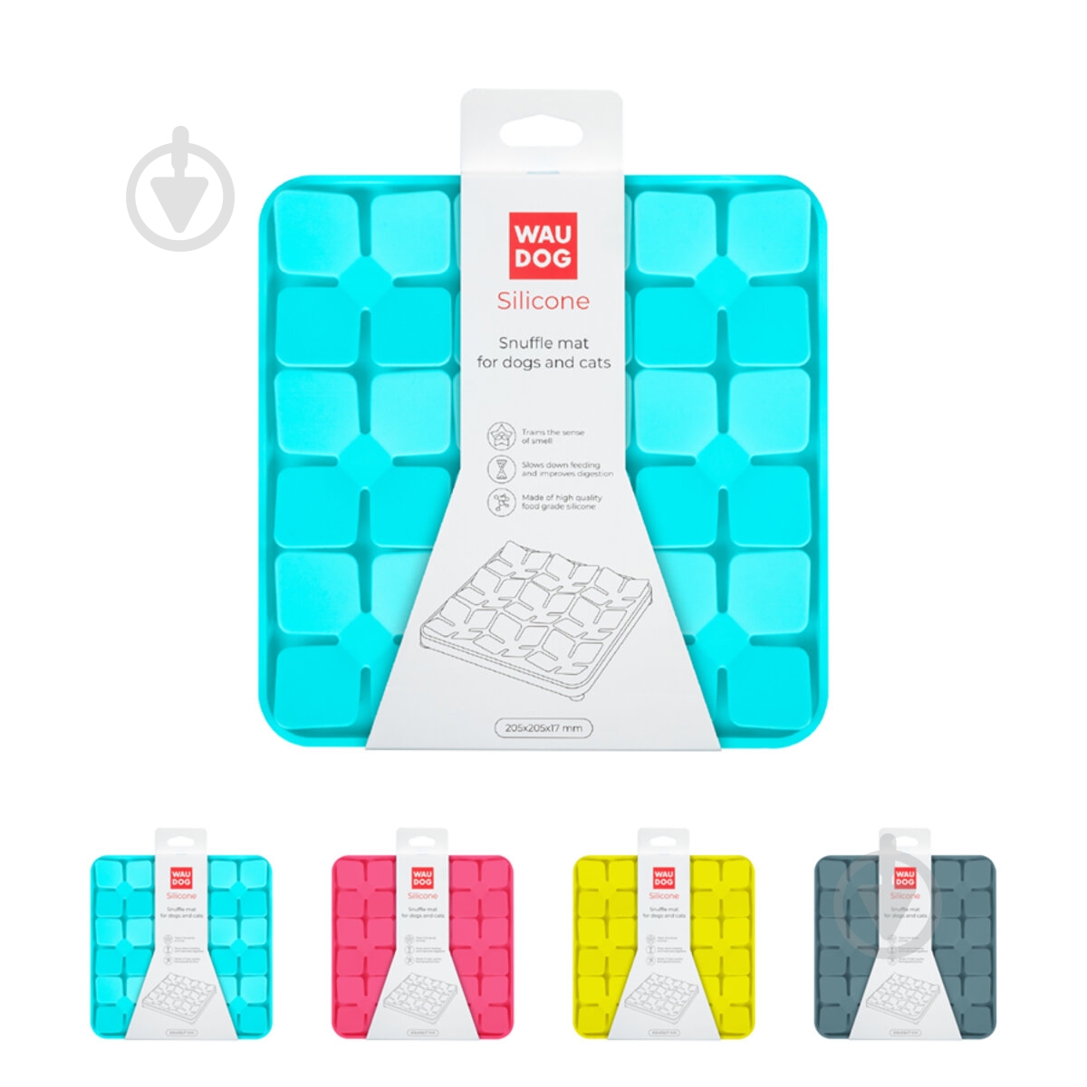 Килимок Waudog Silicone 205х205х17 мм блакитний - фото 1