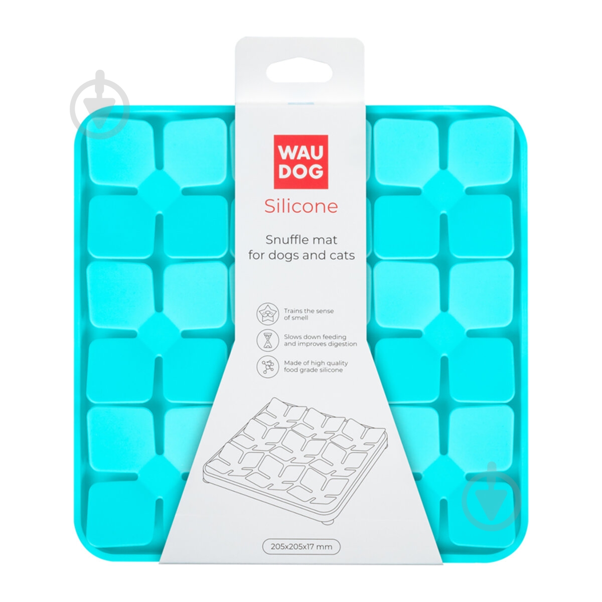 Килимок Waudog Silicone 205х205х17 мм блакитний - фото 2