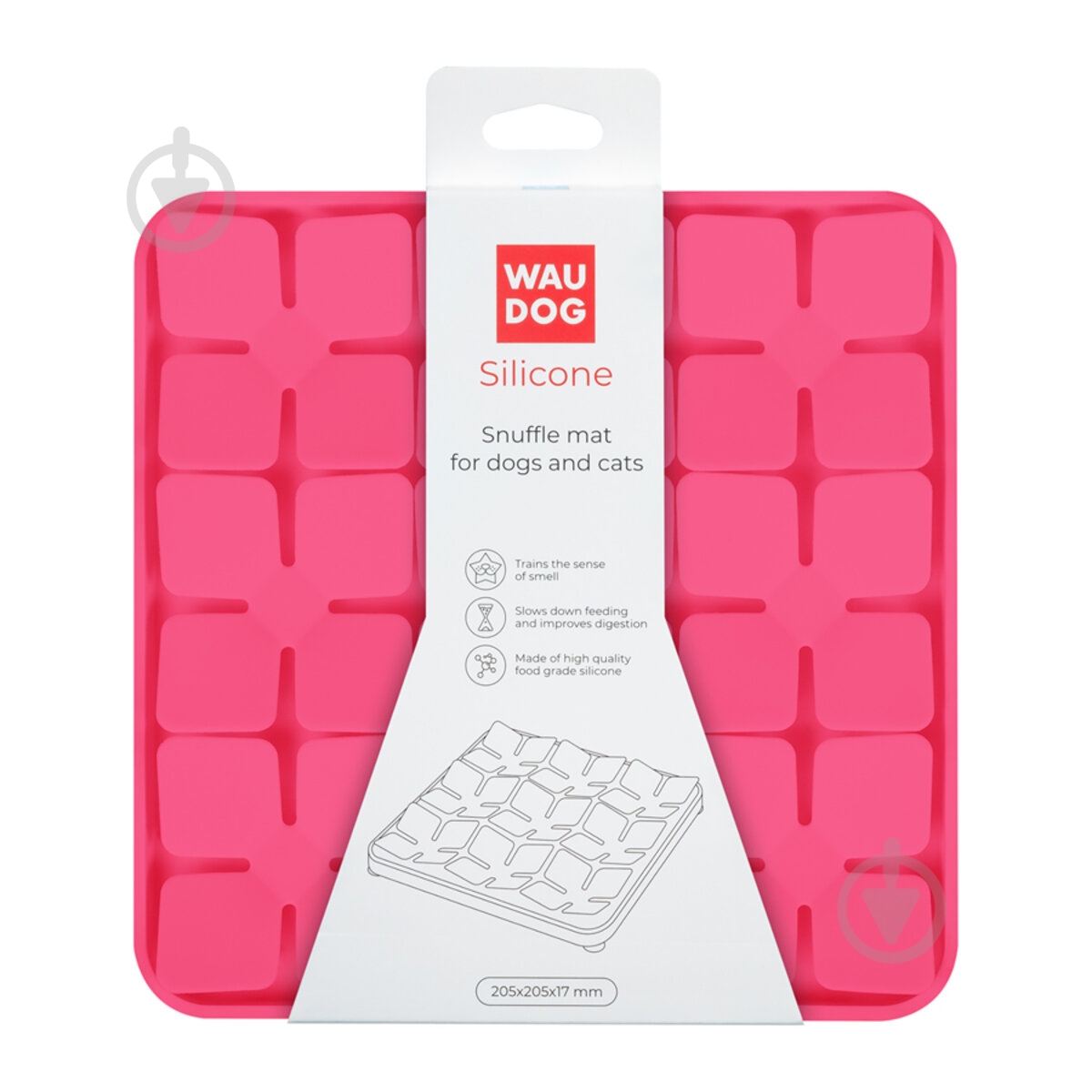 Килимок Waudog Silicone 205х205х17 мм рожевий - фото 2 Килимок Waudog Silicone 205х205х17 мм рожевий - фото 2