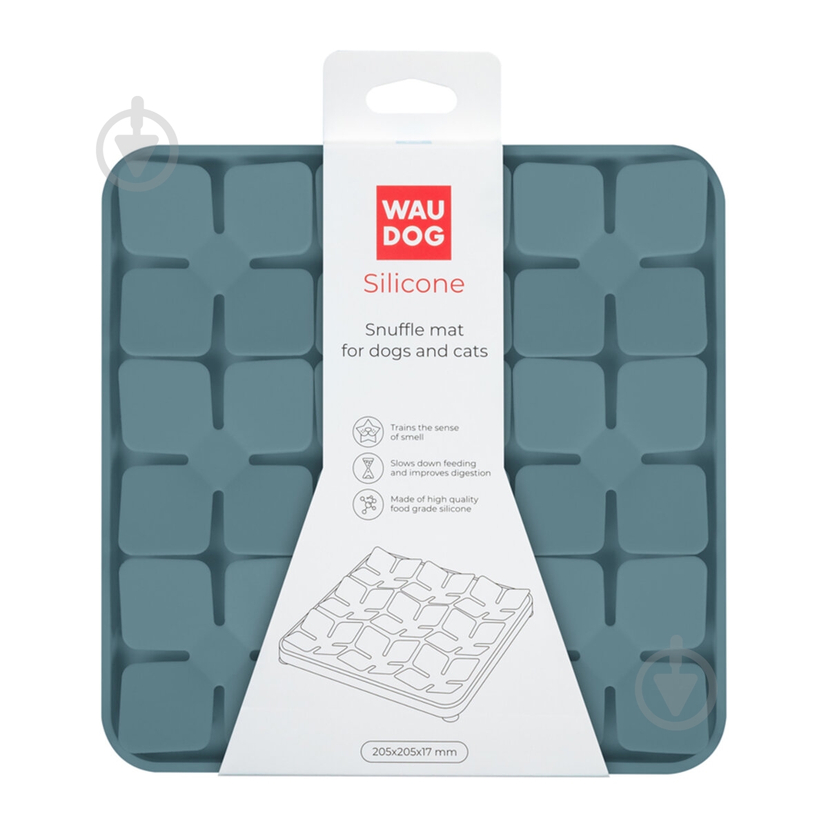 Коврик Waudog Silicone 205х205х17 мм серый - фото 2 Коврик Waudog Silicone 205х205х17 мм серый - фото 2