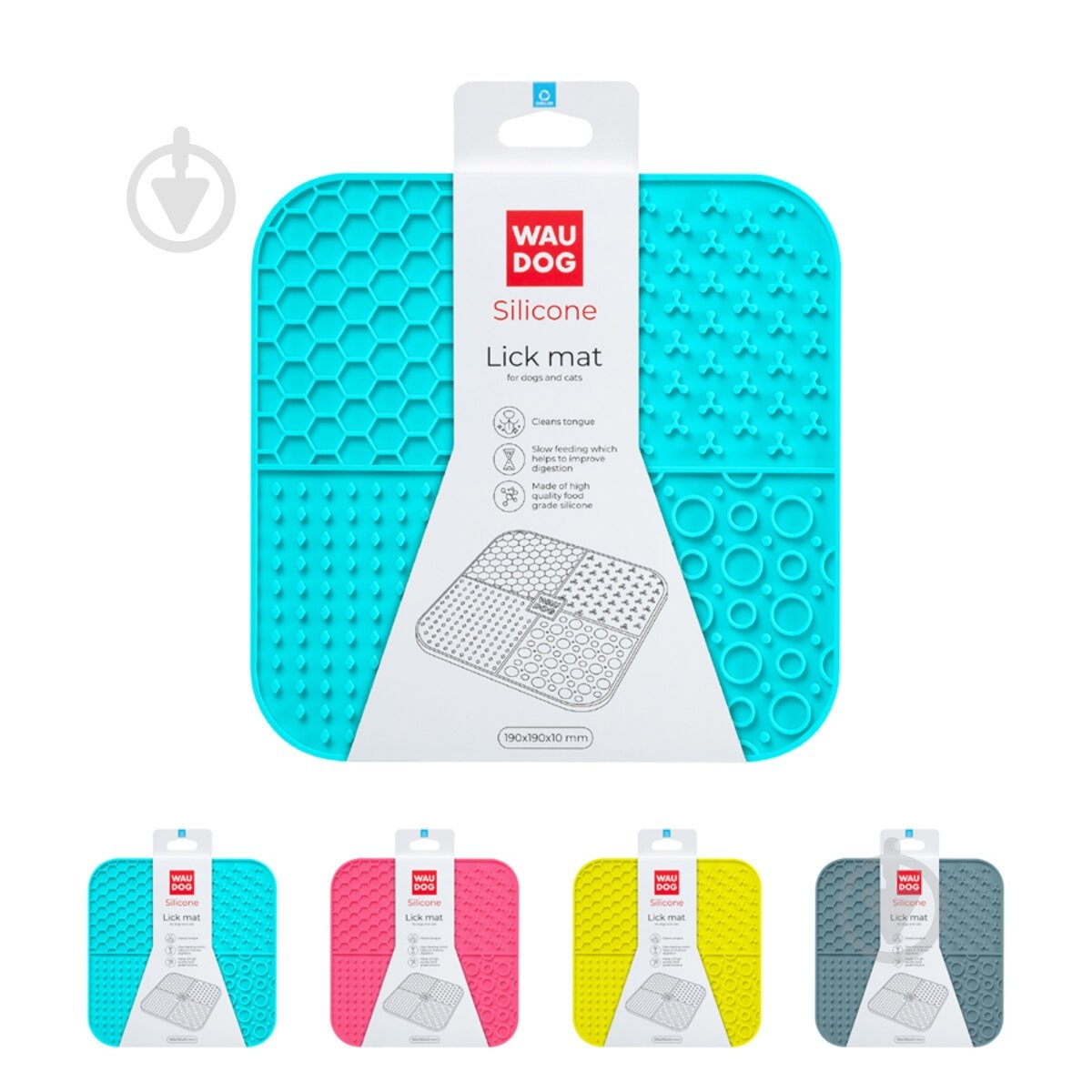 Коврик Waudog Silicone 190х190х10 мм голубой - фото 1 Коврик Waudog Silicone 190х190х10 мм голубой - фото 1