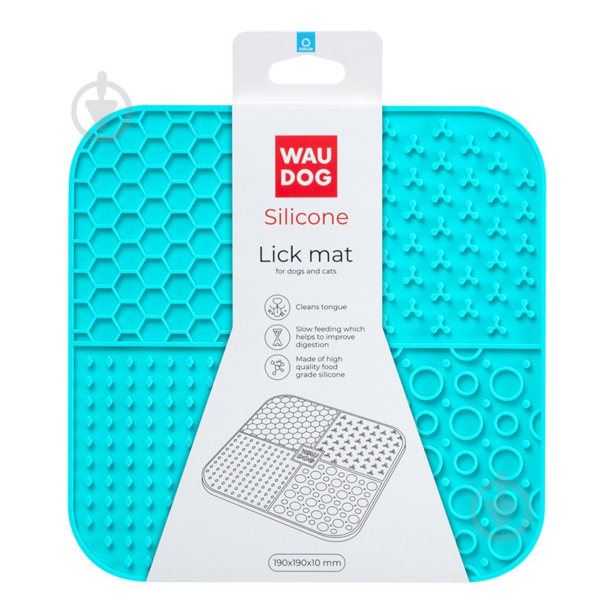 Коврик Waudog Silicone 190х190х10 мм голубой - фото 2 Коврик Waudog Silicone 190х190х10 мм голубой - фото 2