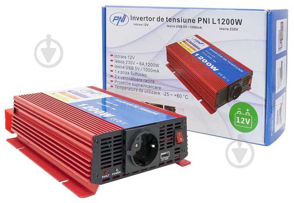 Инвертор PNI L1200W 12 В 230 В - фото 6