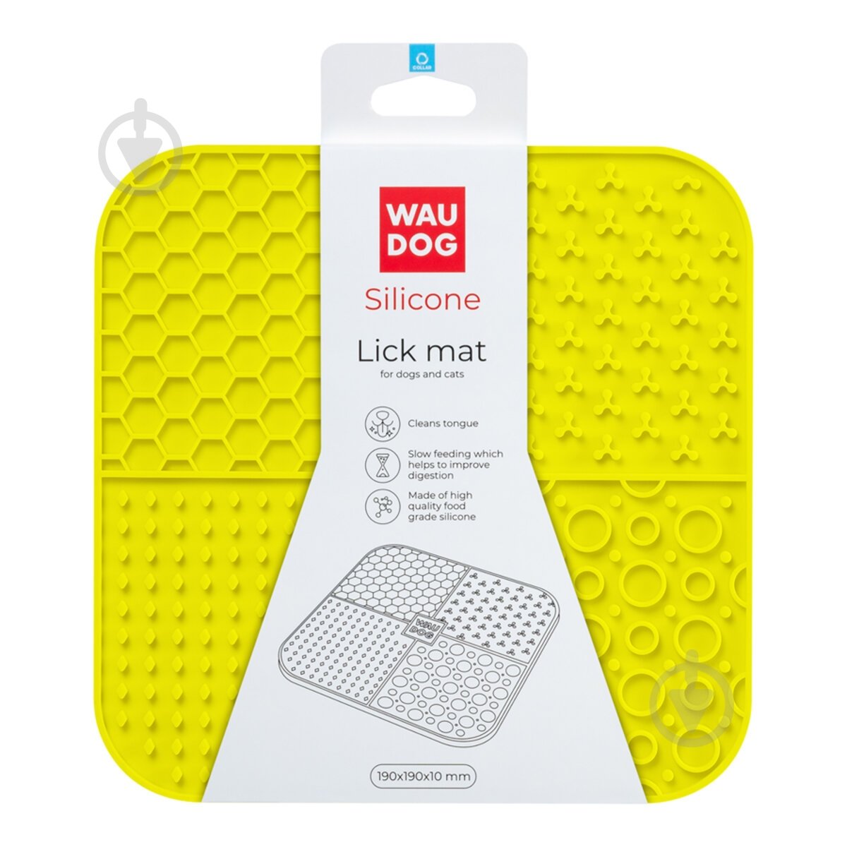 Коврик Waudog Silicone 190х190х10 мм желтый - фото 2 Коврик Waudog Silicone 190х190х10 мм желтый - фото 2