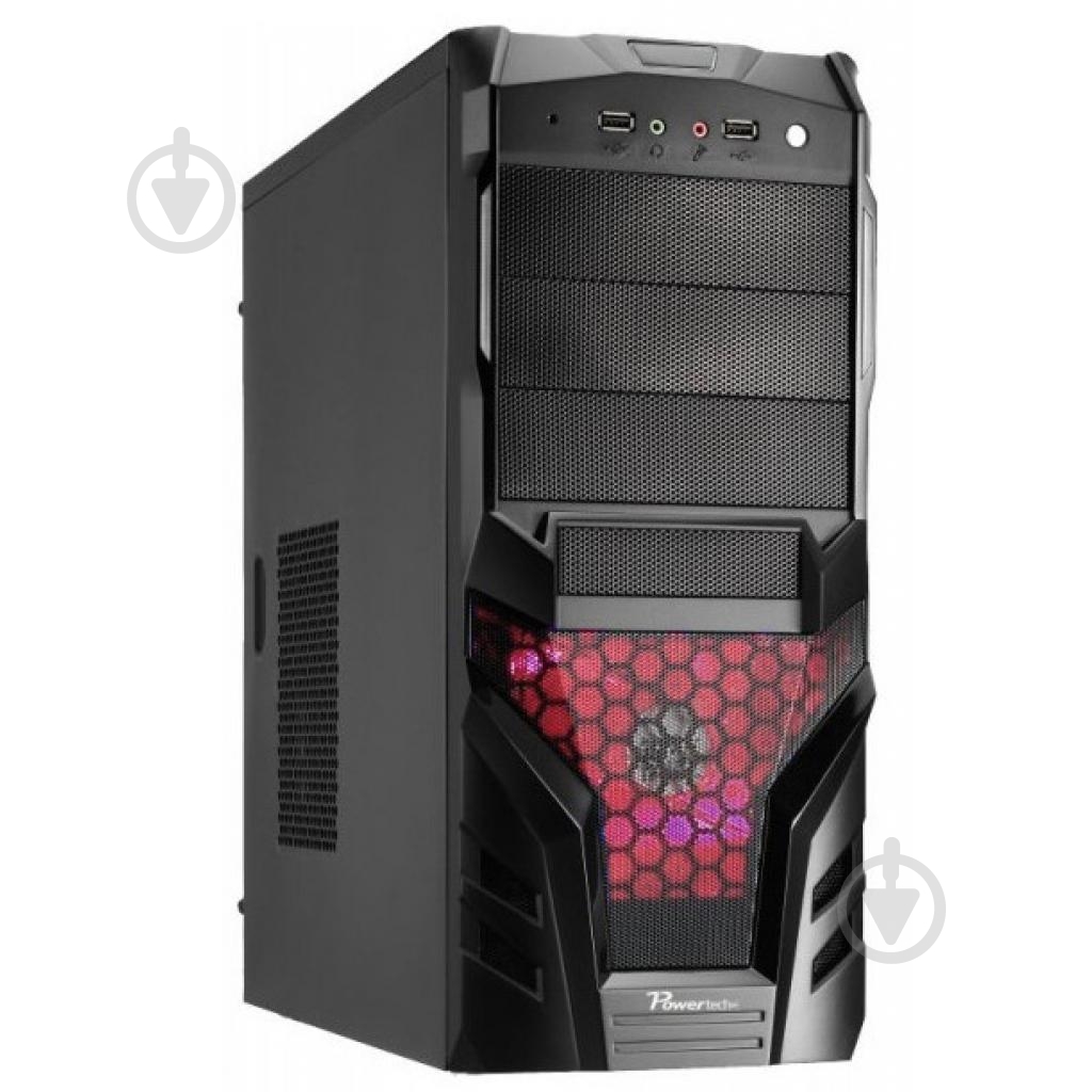 Корпус CaseCom CJ-171 450W-120mm ATX Red LED black - фото 1