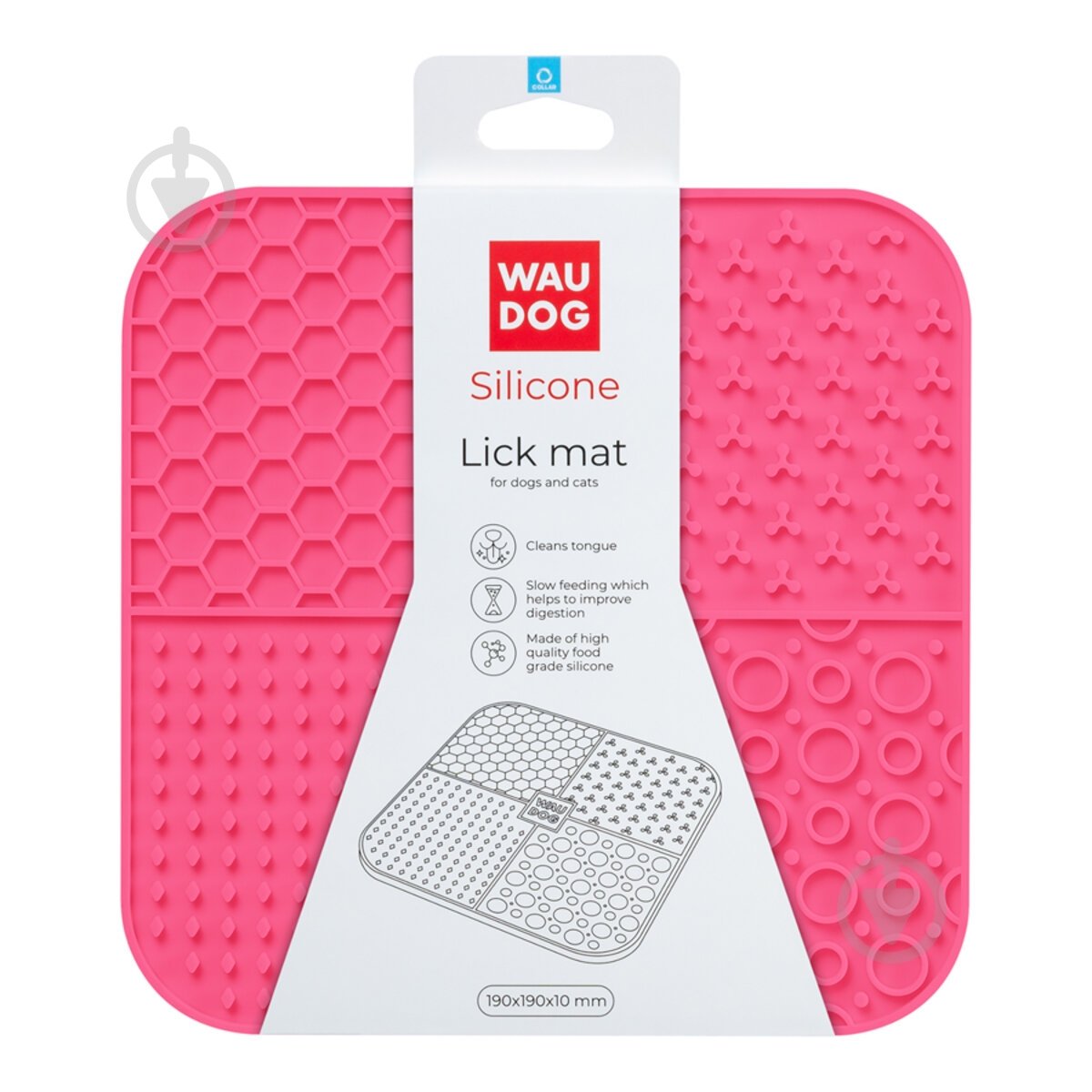 Коврик Waudog Silicone 190х190х10 мм розовый - фото 2 Коврик Waudog Silicone 190х190х10 мм розовый - фото 2