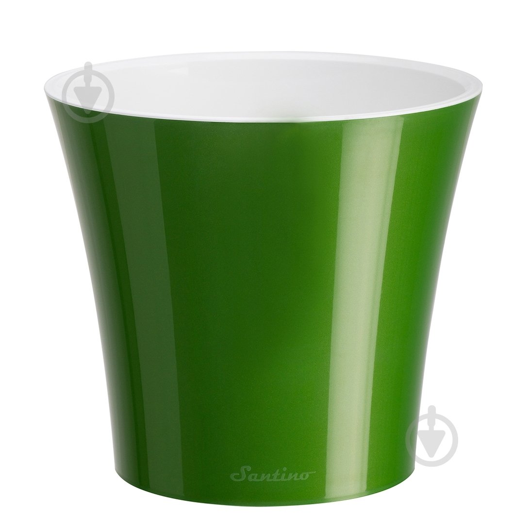 Вазон пластик Arte круглий біло-золотий 0,6 л Santino (2004352) - фото 1