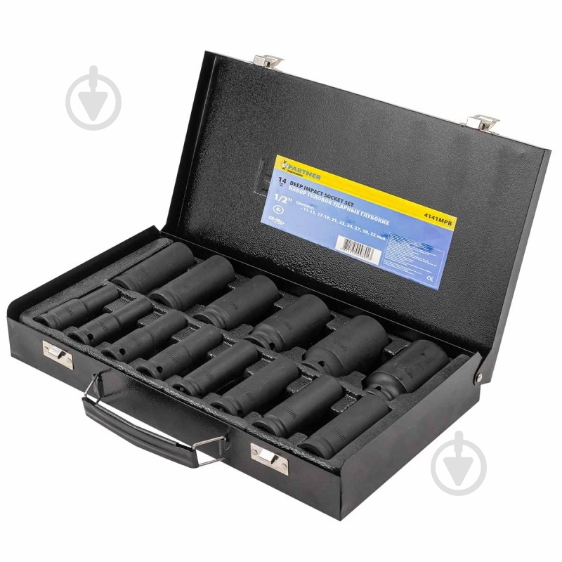 Набор головок ударных глубоких Partner 14 шт. PA-4141MPB - фото 2 Набор головок ударных глубоких Partner 14 шт. PA-4141MPB - фото 2