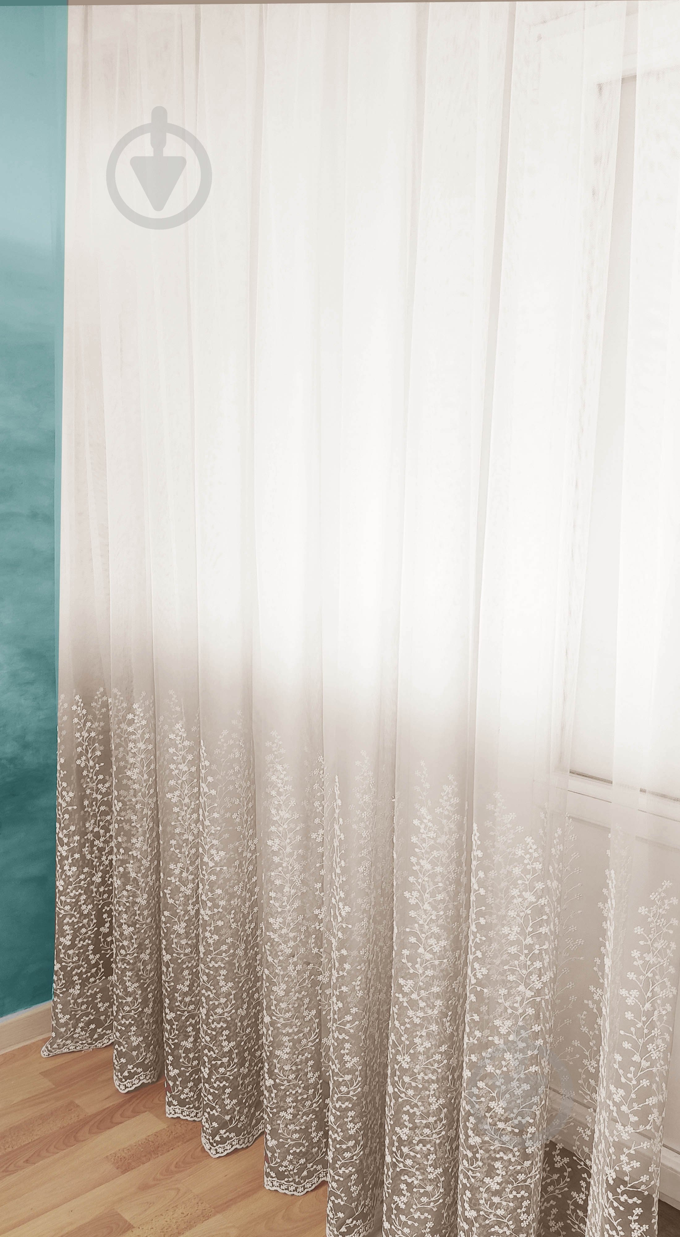 Комплект штор Флора Градієнт 200x255 бежевий Декор-ін - фото 2 Комплект штор Флора Градієнт 200x255 бежевий Декор-ін - фото 2