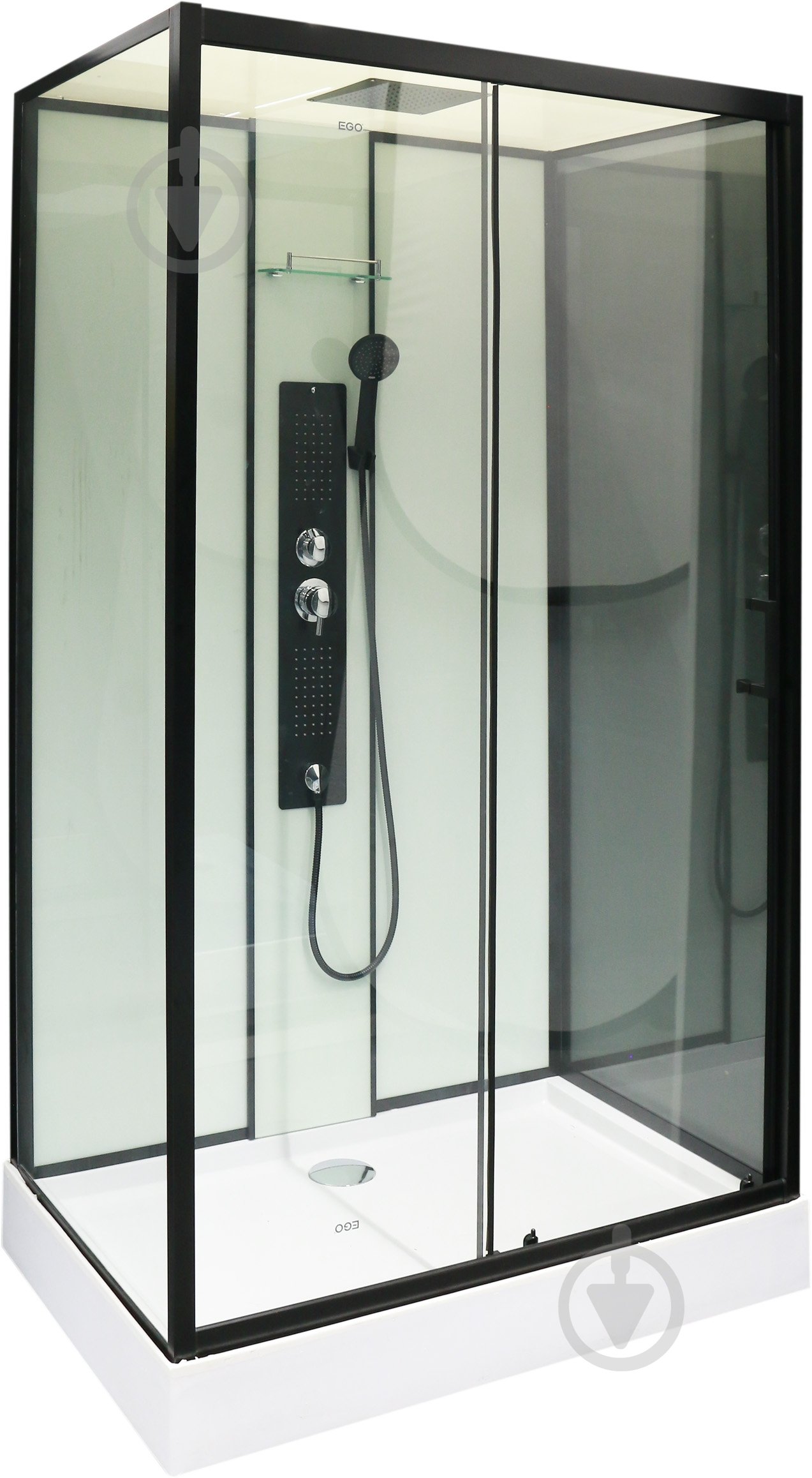 Душовий бокс EGO Pride Black 80x120 См Sc-04 - фото 1