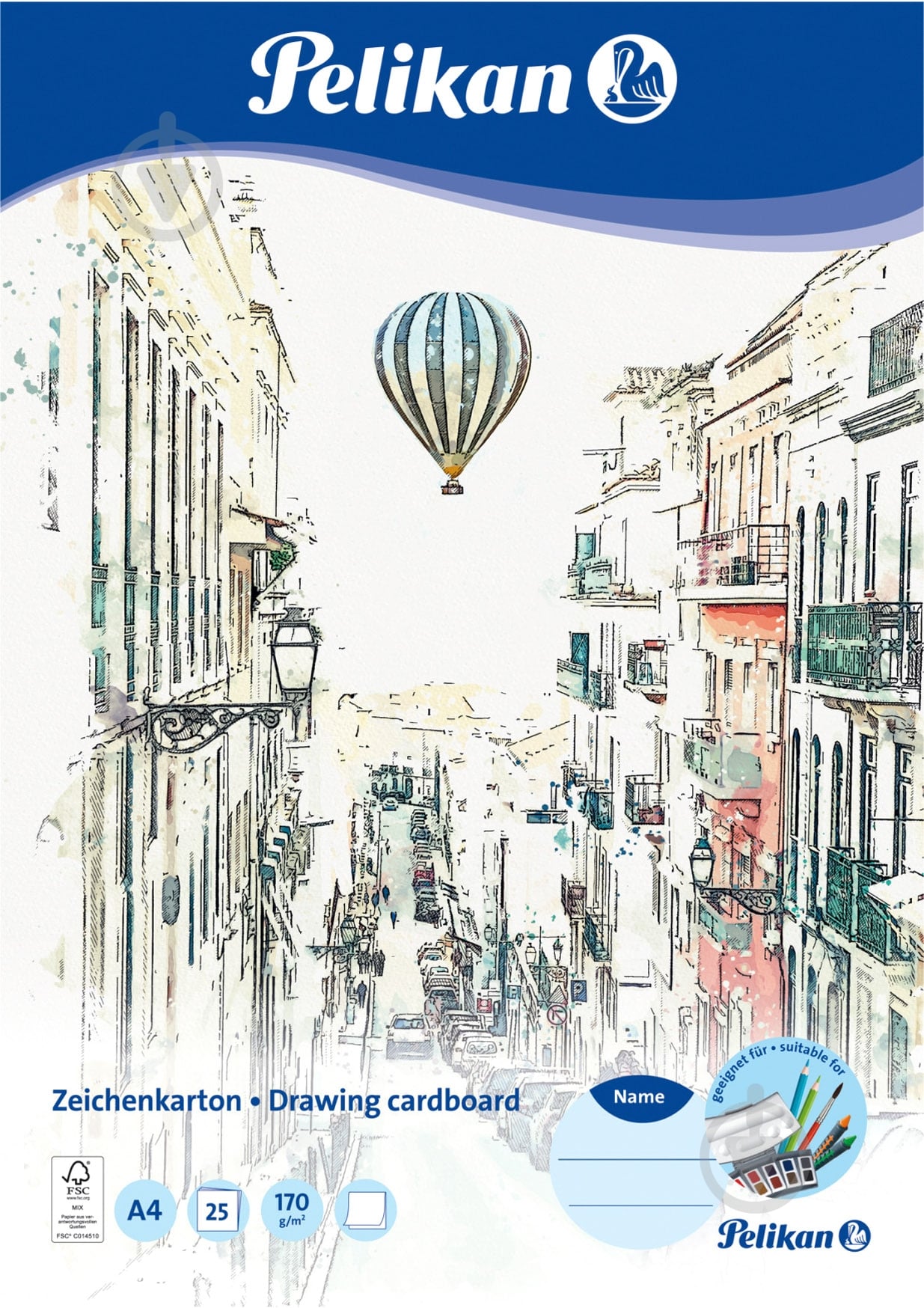 Картон для рисования Drawing А4 25 лист. 236805 Pelikan - фото 1
