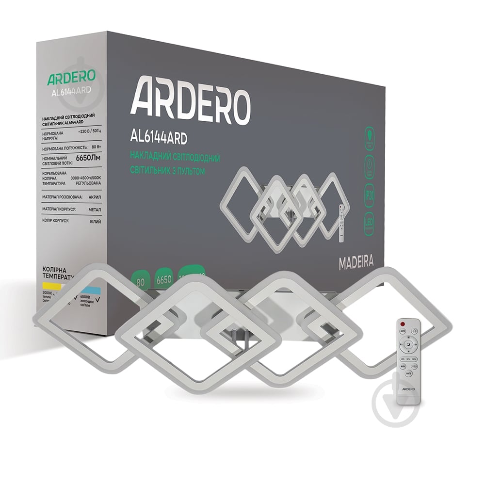 Люстра світлодіодна ARDERO Smart Madeira 4xLED-модуль білий AL6144ARD - фото 1