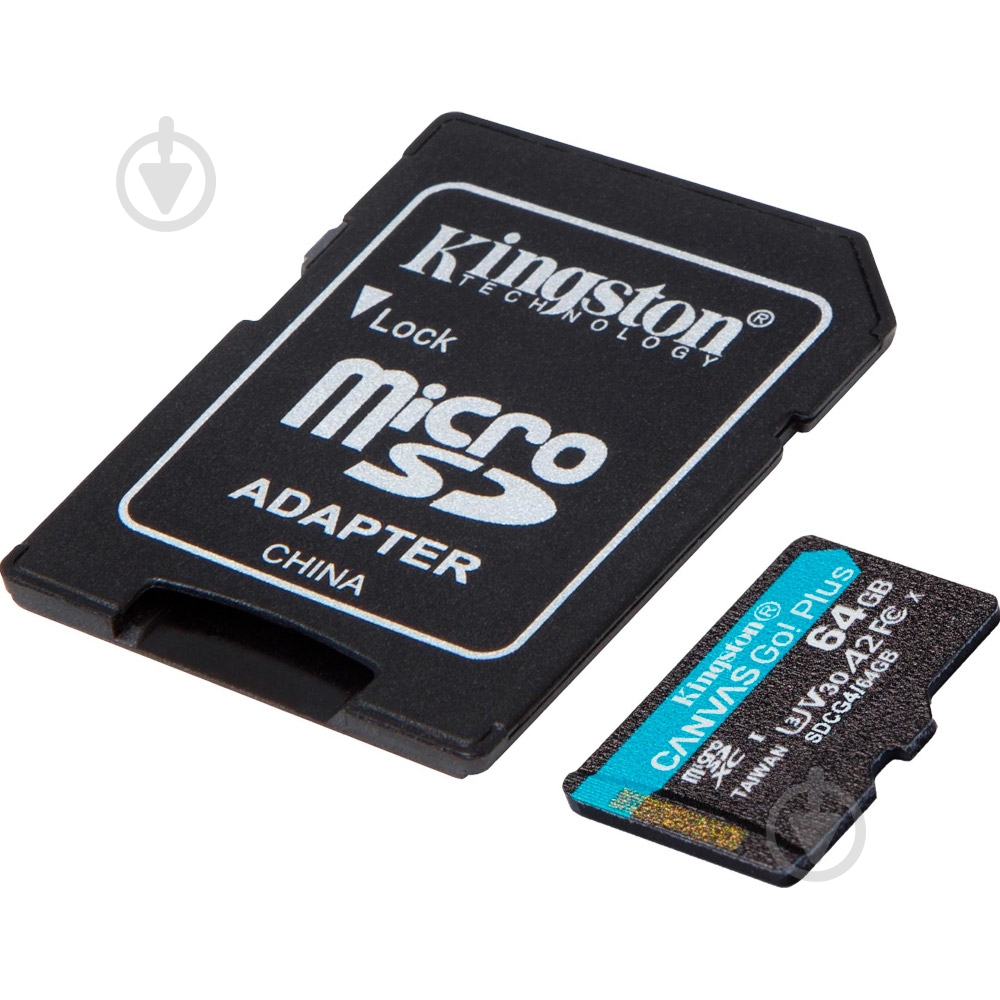 Карта пам'яті Kingston microSDXC 64 ГБ Class 10 (SDCG4/64GB ) V30 A2 + SD-адаптер - фото 2