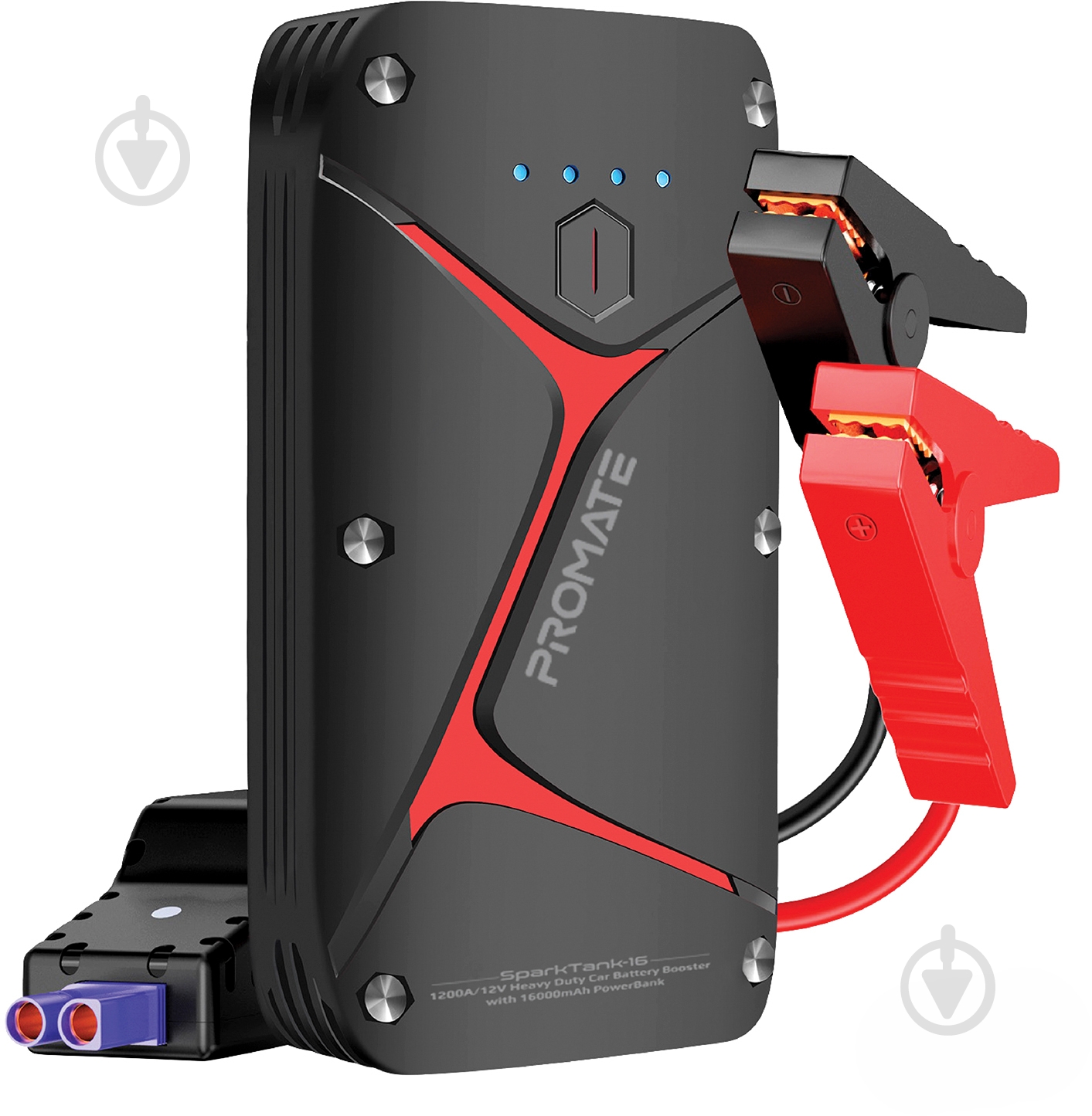 Пусковий пристрій автономний Promate SparkTank-16 16000 mAh 1200A Jump Starter 2xUSB 3.0А IP67 LED 600 А (sparktank-16. - фото 1